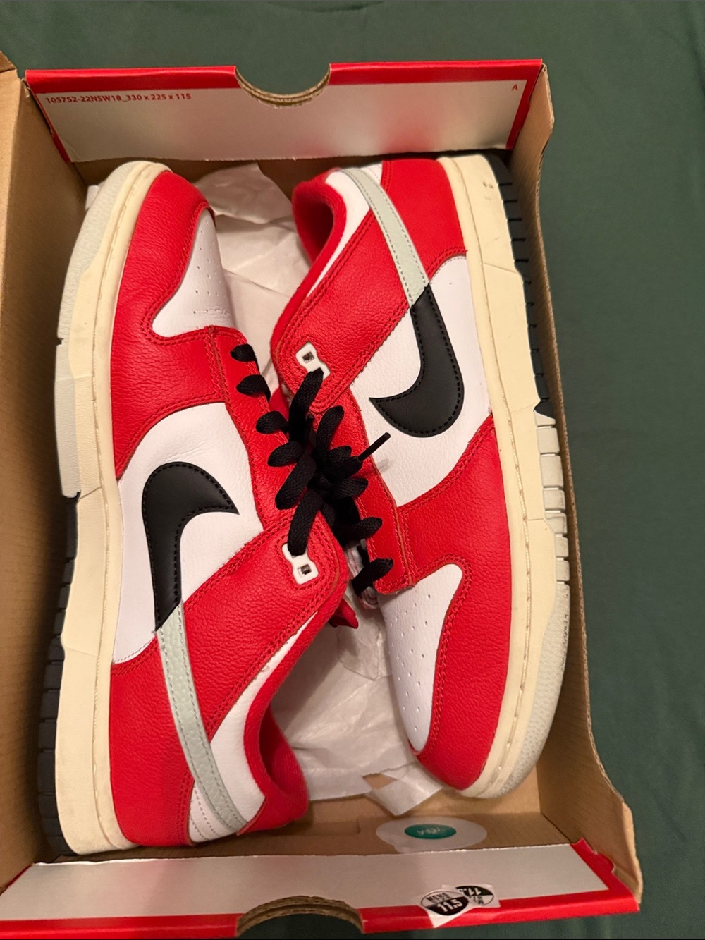 Nike Men’s dunk Low-Top Sneakers - Red, White, Black. Worn 2-3 times. Great shoe
